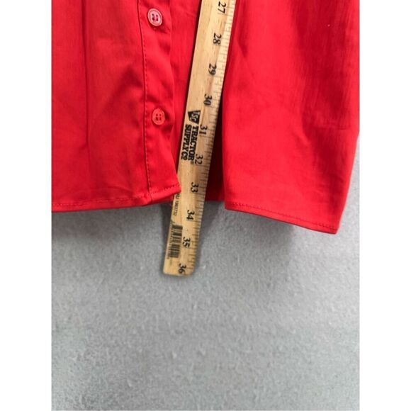 NWT Zara Womens Red Long Sleeve Front Pocket Button Shirt Dress Size Medium - Picture 4 of 10